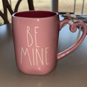 Tae Dunn Be Mine Pink Ceramic Mug with Heart Handle